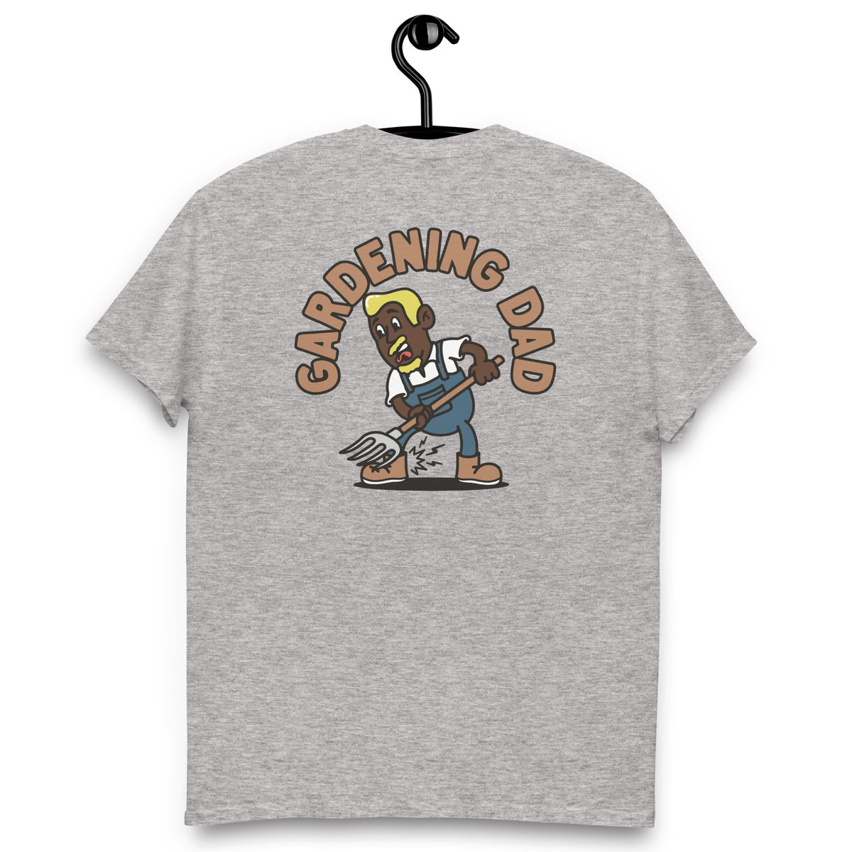 Gardening Blond Hair Dark Skin Tone No-Glasses Medium Moustache & Chin Beard Dad T-Shirt