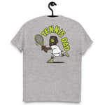 Tennis Black Hair Dark Skin Tone Glasses Short Beard Dad T-Shirt