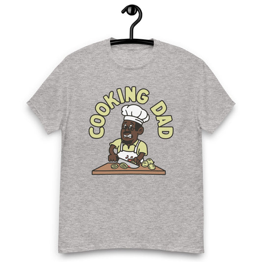 Cooking Black Hair Dark Skin Tone Glasses Moustache & Chin Beard Dad T-Shirt