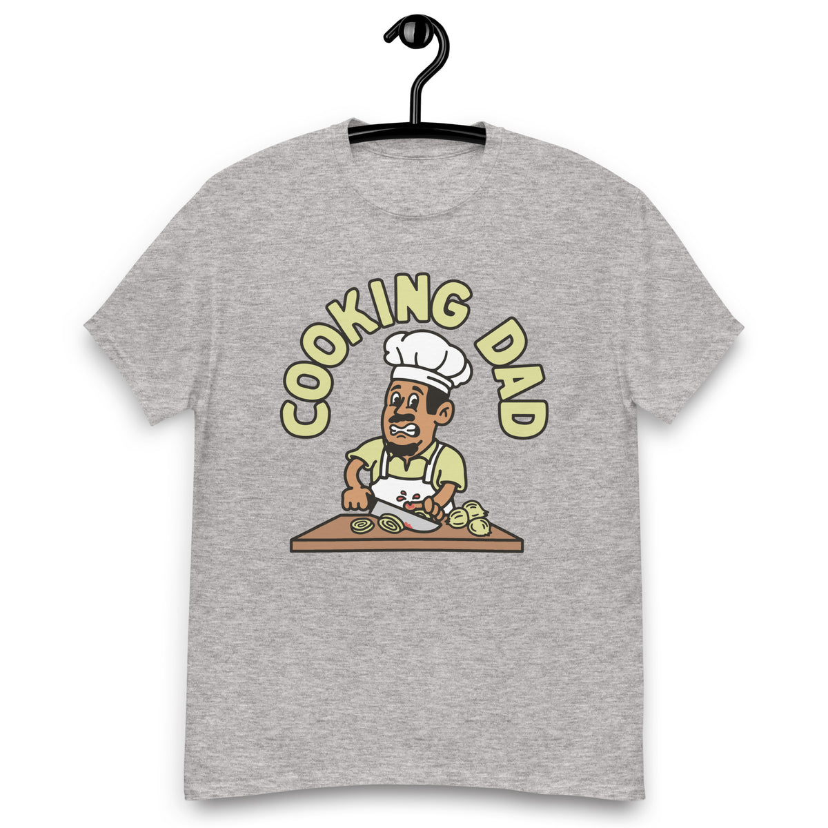 Cooking Black Hair Tan Skin Tone No-Glasses Moustache & Chin Beard Dad T-Shirt