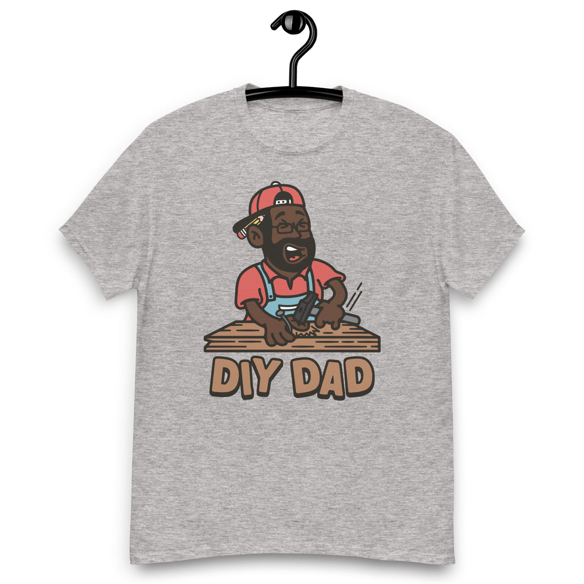 DIY Black Hair Dark Skin Tone Glasses Beard Dad T-Shirt