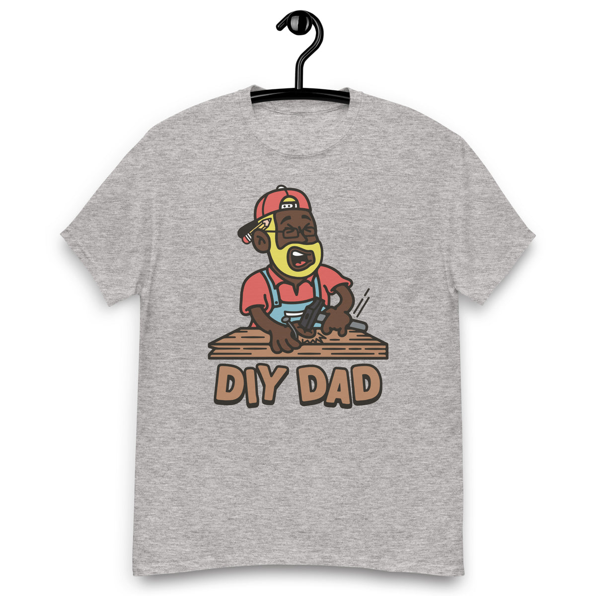 DIY Blond Hair Dark Skin Tone Glasses Beard Dad T-Shirt