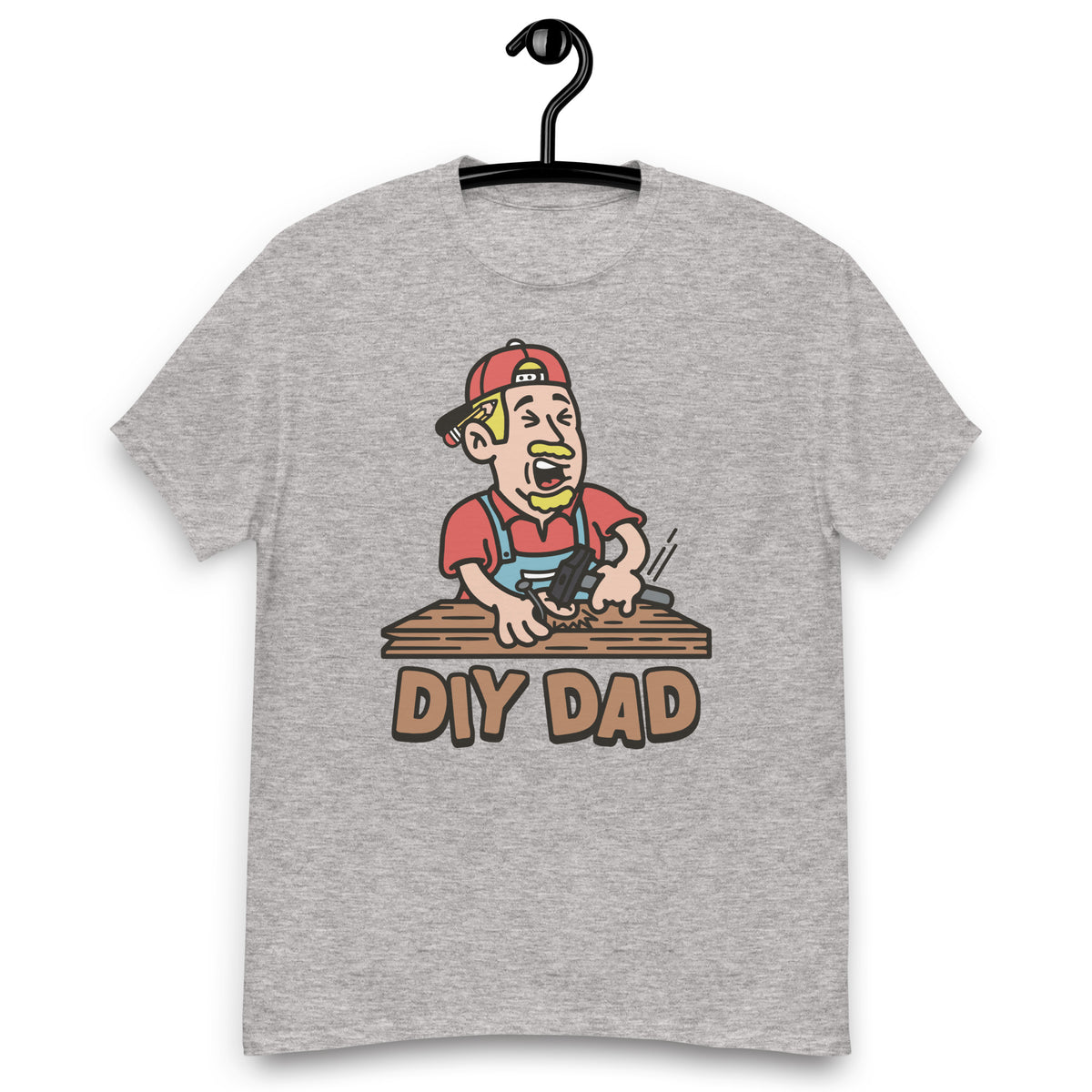 DIY Blond Hair Light Skin Tone No-Glasses Moustache & Chin Beard Dad T-Shirt