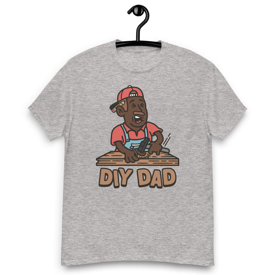 DIY Brown Hair Dark Skin Tone No-Glasses Moustache Dad T-Shirt