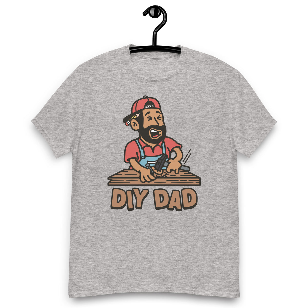 DIY Black Hair Tan Skin Tone No-Glasses Beard Dad T-Shirt