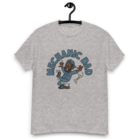 Mechanic Black Hair Dark Skin Tone Glasses Beard Dad T-Shirt