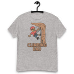 Climbing Black Hair Tan Skin Tone Glasses Moustache Dad T-Shirt