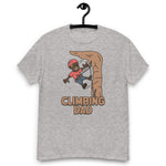 Climbing Blond Hair Dark Skin Tone Glasses Moustache Dad T-Shirt