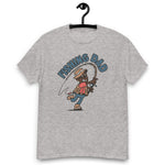 Fishing Black Hair Dark Skin Tone Glasses Stubble Dad T-Shirt