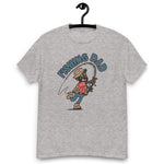 Fishing Black Hair Dark Skin Tone No-Glasses Beard Dad T-Shirt