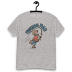 Fishing Black Hair Light Skin Tone No-Glasses Beard Dad T-Shirt