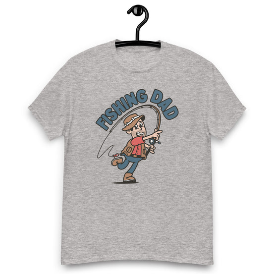 Fishing Black Hair Light Skin Tone No-Glasses Stubble Dad T-Shirt