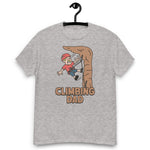 Climbing Blond Hair Light Skin Tone No-Glasses Moustache Dad T-Shirt