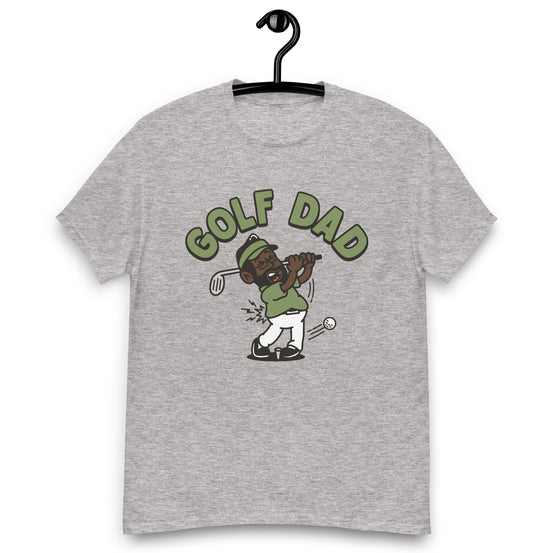 Golf Black Hair Dark Skin Tone Glasses Beard Dad T-Shirt