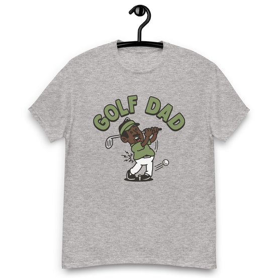 Golf Black Hair Dark Skin Tone No-Glasses Moustache Dad T-Shirt