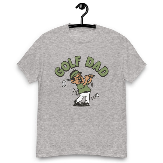 Golf Black Hair Tan Skin Tone Glasses Moustache Dad T-Shirt