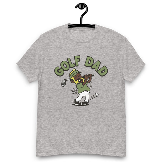 Golf Blond Hair Dark Skin Tone No-Glasses Beard Dad T-Shirt