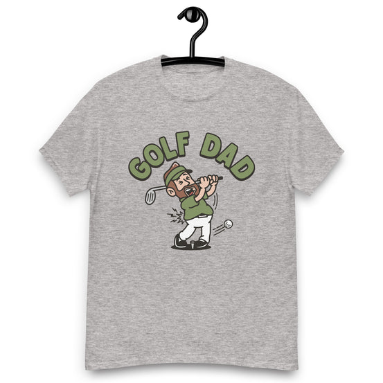 Golf Brown Hair Light Skin Tone No-Glasses Beard Dad T-Shirt