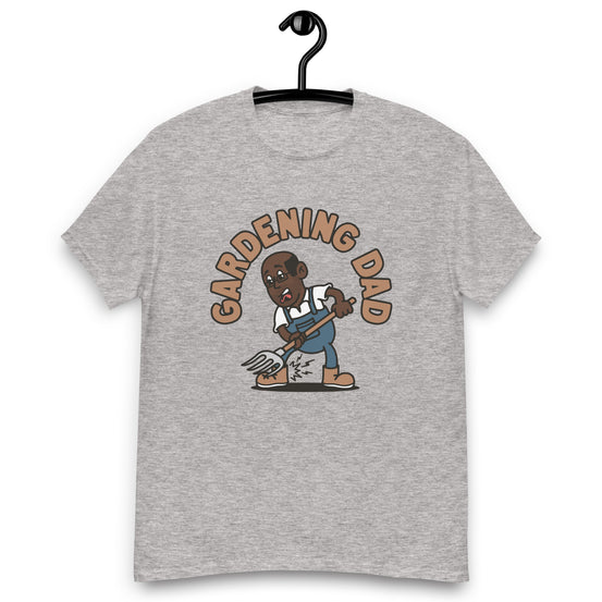 Gardening Black Hair Dark Skin Tone Glasses Bald Stubble Dad T-Shirt