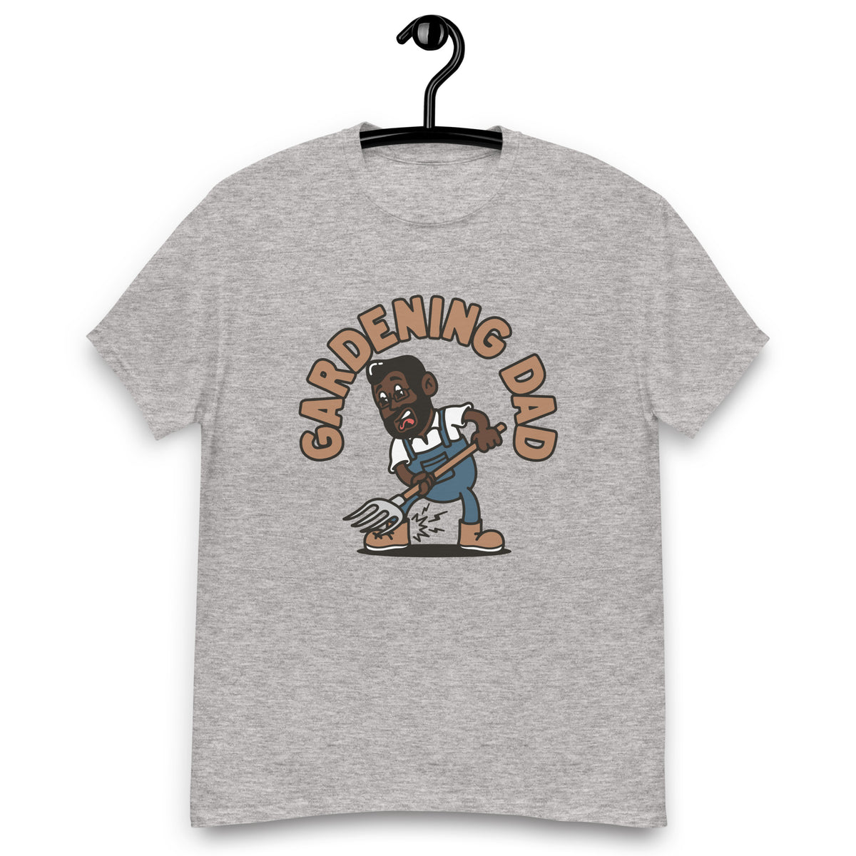 Gardening Black Hair Dark Skin Tone Glasses Medium Beard Dad T-Shirt