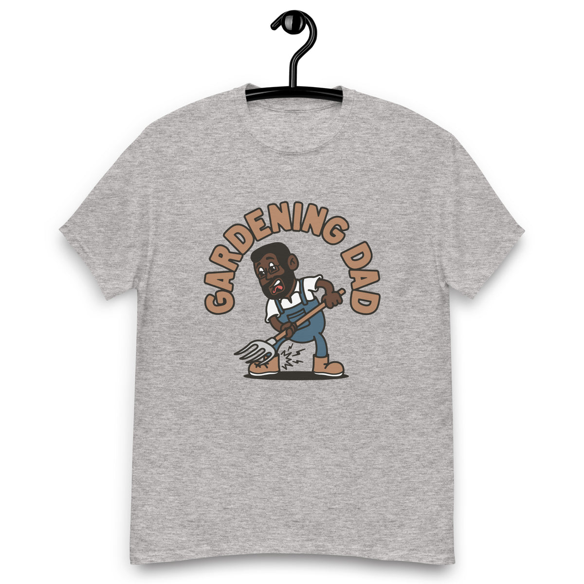 Gardening Black Hair Dark Skin Tone Glasses Short Beard Dad T-Shirt