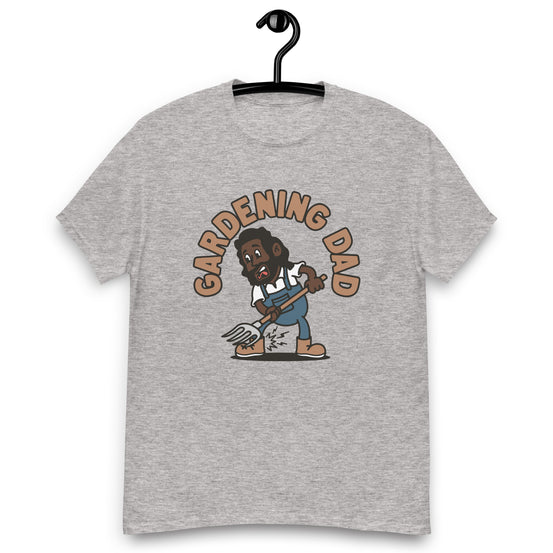 Gardening Black Hair Dark Skin Tone No-Glasses Long Beard Dad T-Shirt