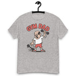 Gym Black Hair Light Skin Tone Glasses Bald Moustache Dad T-Shirt