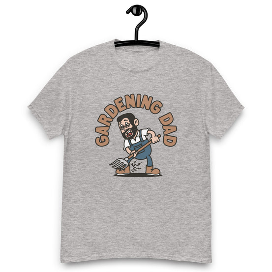 Gardening Black Hair Light Skin Tone Glasses Short Beard Dad T-Shirt