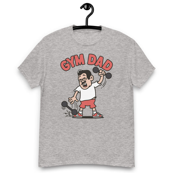 Gym Black Hair Light Skin Tone Glasses Medium Moustache Dad T-Shirt