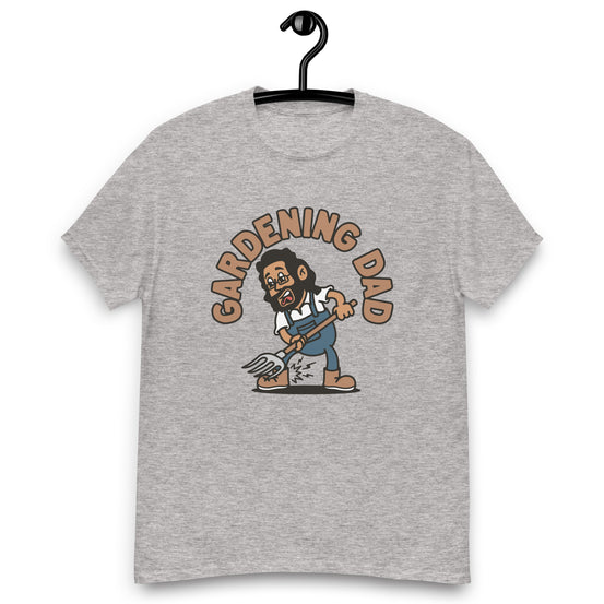 Gardening Black Hair Tan Skin Tone Glasses Long Beard Dad T-Shirt