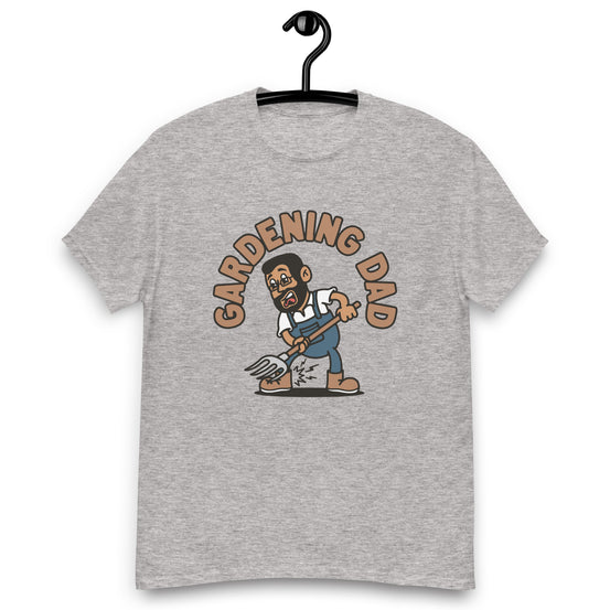 Gardening Black Hair Tan Skin Tone Glasses Short Beard Dad T-Shirt