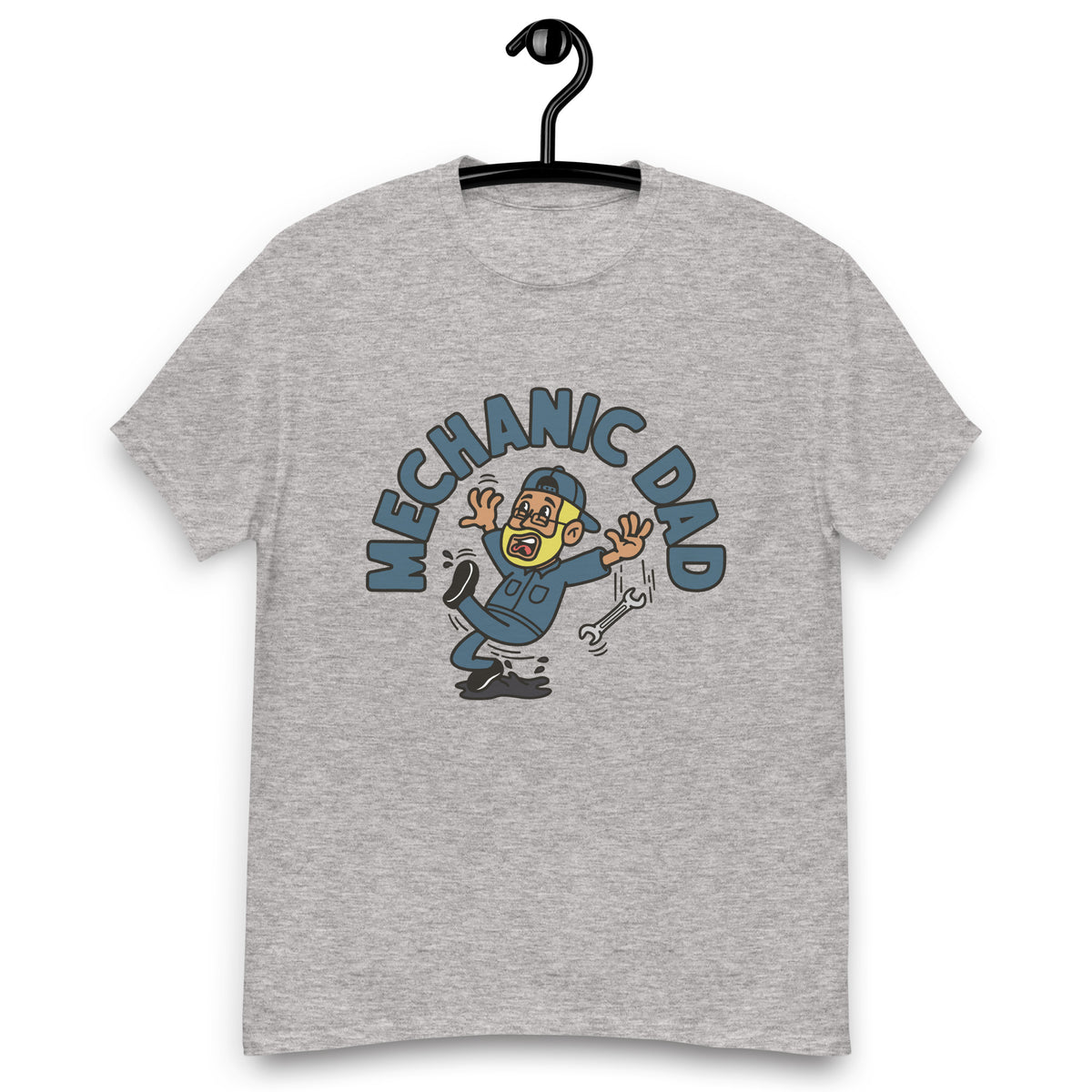 Mechanic Blond Hair Tan Skin Tone Glasses Beard Dad T-Shirt