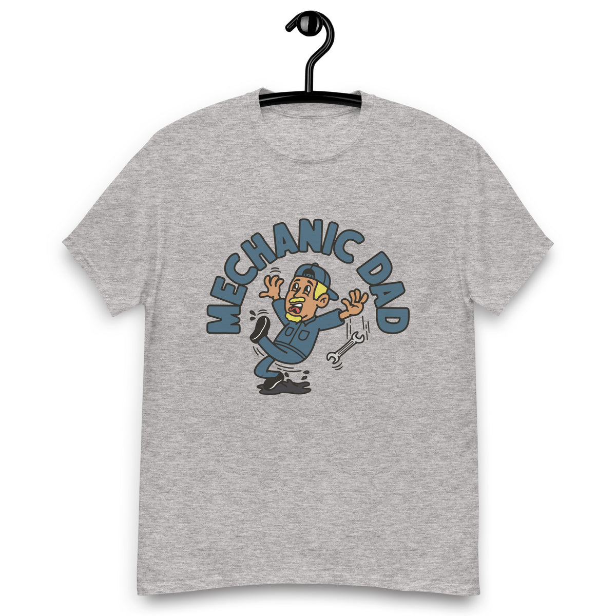 Mechanic Blond Hair Tan Skin Tone No-Glasses Moustache & Chin Beard Dad T-Shirt