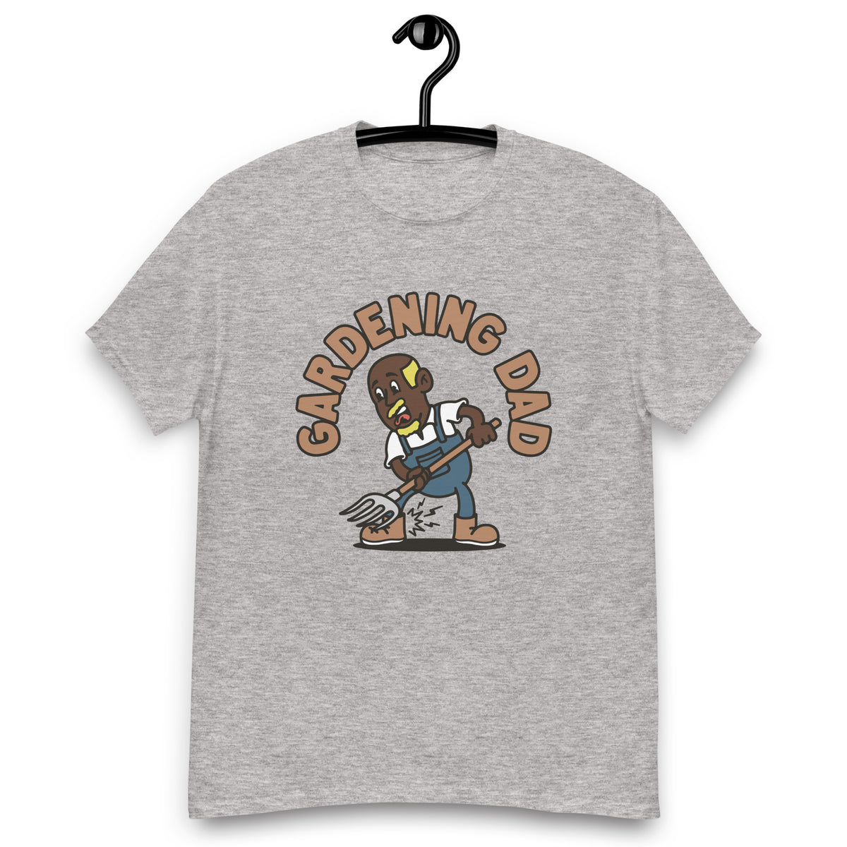 Gardening Blond Hair Dark Skin Tone No-Glasses Bald Moustache & Chin Beard Dad T-Shirt