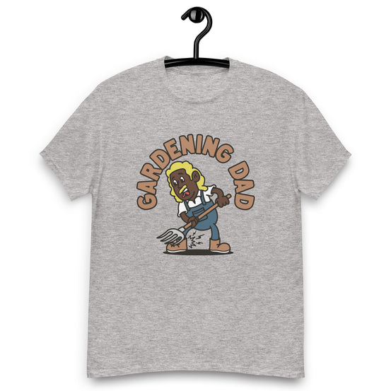 Gardening Blond Hair Dark Skin Tone No-Glasses Long Moustache Dad T-Shirt