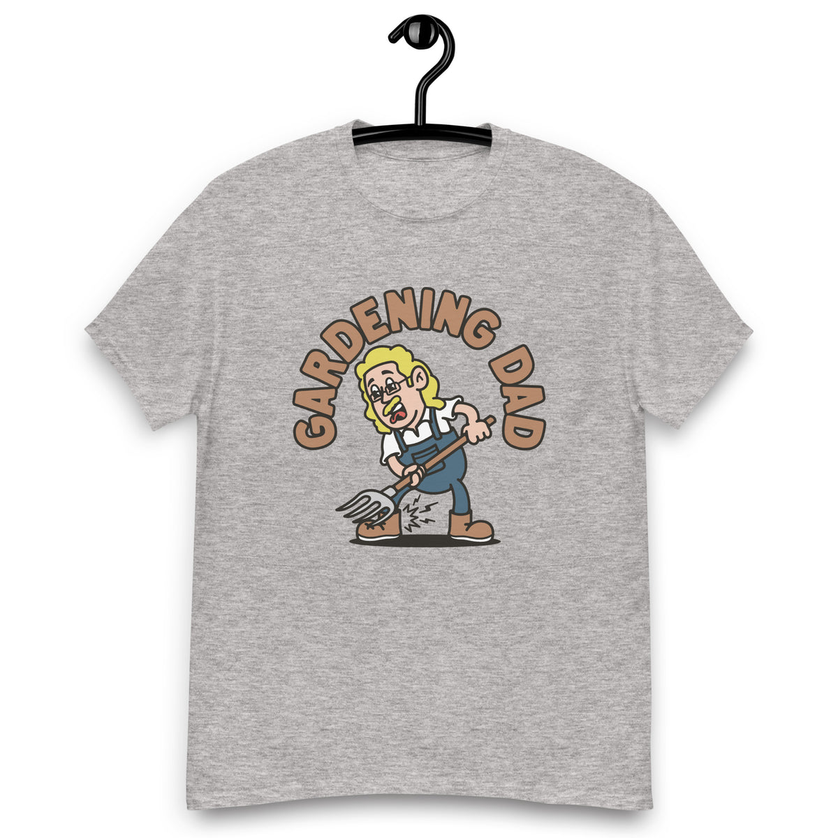 Gardening Blond Hair Light Skin Tone Glasses Long Moustache Dad T-Shirt