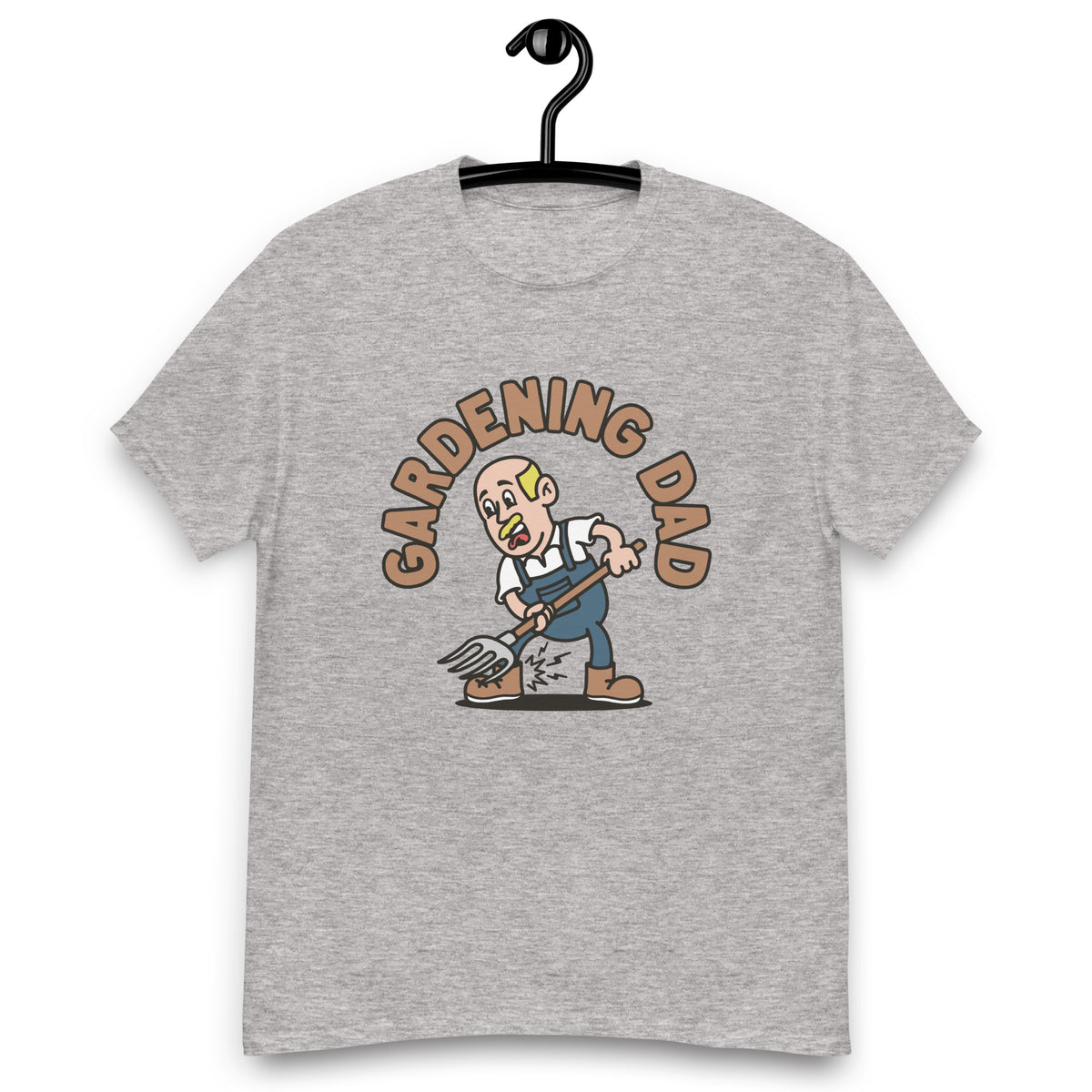 Gardening Blond Hair Light Skin Tone No-Glasses Bald Moustache Dad T-Shirt