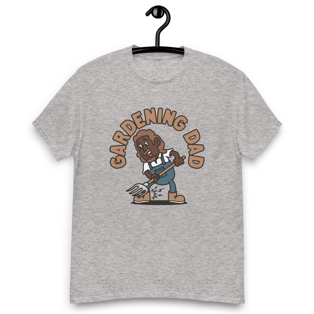 Gardening Brown Hair Dark Skin Tone No-Glasses Long Moustache & Chin Beard Dad T-Shirt