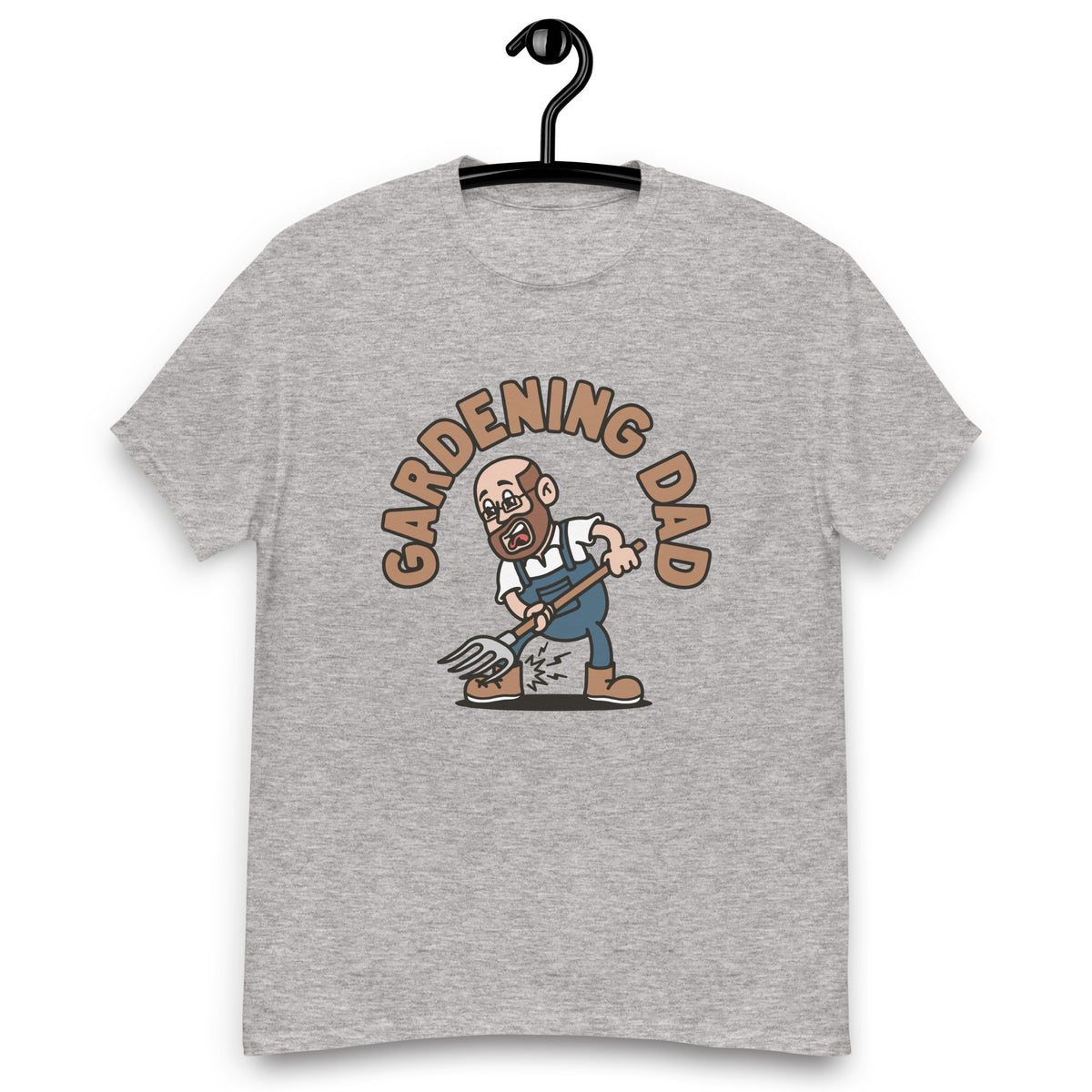 Gardening Brown Hair Light Skin Tone Glasses Bald Beard Dad T-Shirt