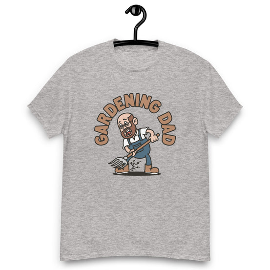 Gardening Brown Hair Light Skin Tone Glasses Bald Beard Dad T-Shirt