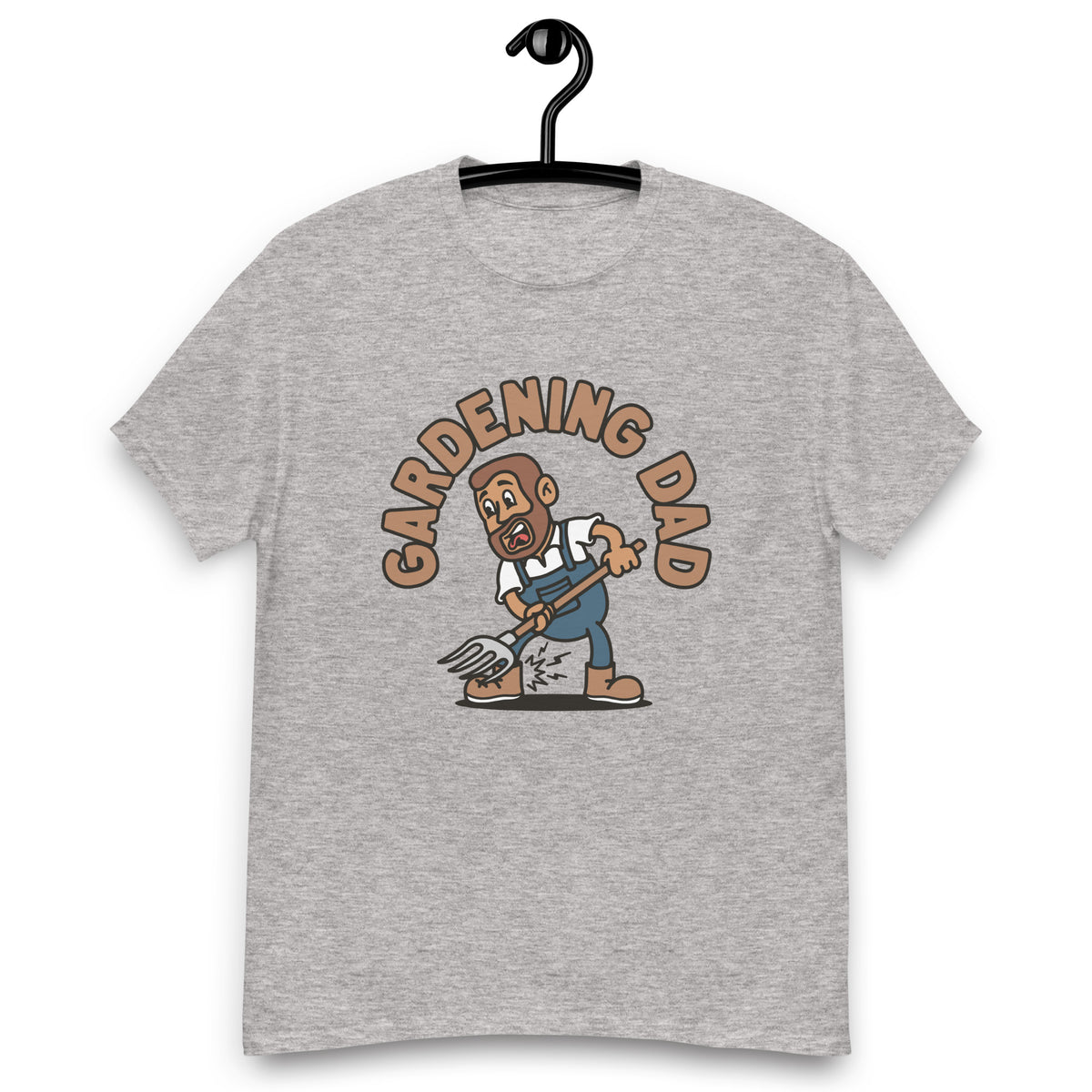 Gardening Brown Hair Tan Skin Tone No-Glasses Short Beard Dad T-Shirt
