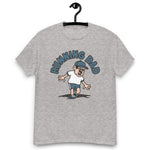 Running Black Hair Light Skin Tone Glasses Moustache Dad T-Shirt