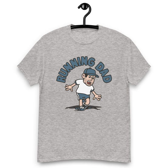 Running Black Hair Light Skin Tone No-Glasses Stubble Dad T-Shirt