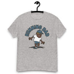 Running Blond Hair Dark Skin Tone No-Glasses Stubble Dad T-Shirt