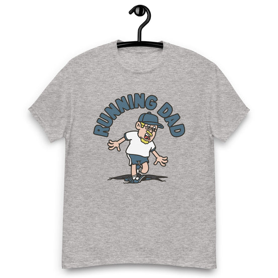 Running Blond Hair Light Skin Tone Glasses Moustache & Chin Beard Dad T-Shirt