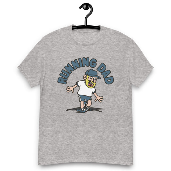 Running Blond Hair Light Skin Tone No-Glasses Beard Dad T-Shirt