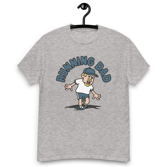 Running Blond Hair Light Skin Tone No-Glasses Moustache & Chin Beard Dad T-Shirt