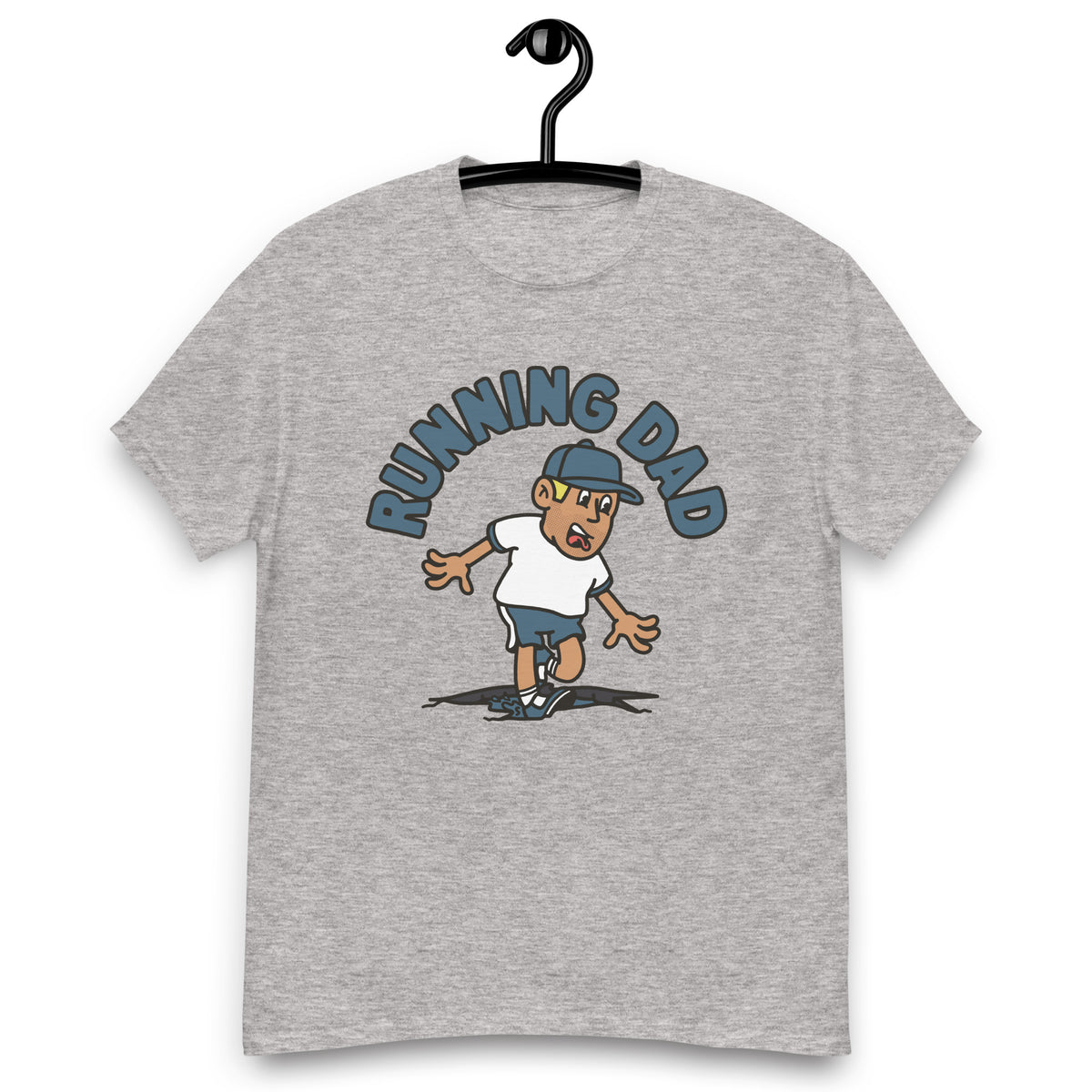 Running Blond Hair Tan Skin Tone No-Glasses Stubble Dad T-Shirt