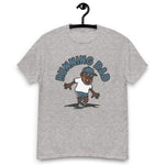 Running Brown Hair Dark Skin Tone No-Glasses Beard Dad T-Shirt