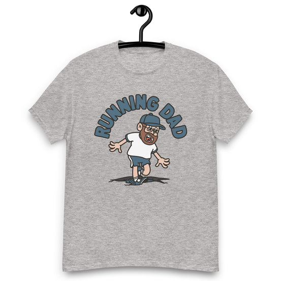 Running Brown Hair Light Skin Tone Glasses Beard Dad T-Shirt
